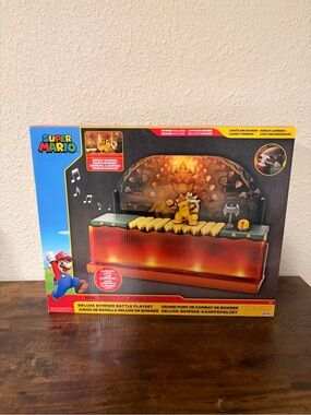 Nintendo Super Mario Deluxe Bowser Battle Playset Lights Sounds Figure NIB
